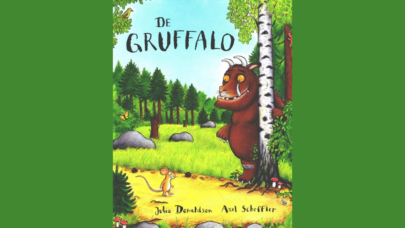 De Gruffalo van Julia Donaldson monster muis bos bomen gras kinderboek review