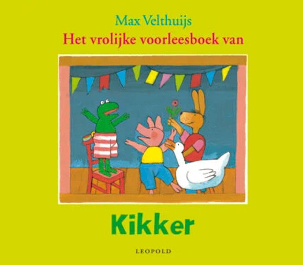 Het vrolijke voorleesboek van Kikker van Max Velthuijs kaft varkentje haas rat eend feestje kinderboek