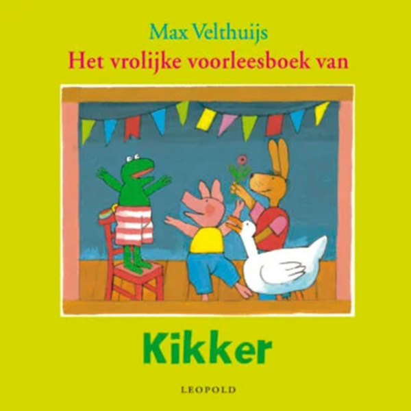 Het vrolijke voorleesboek van Kikker van Max Velthuijs kaft varkentje haas rat eend feestje kinderboek