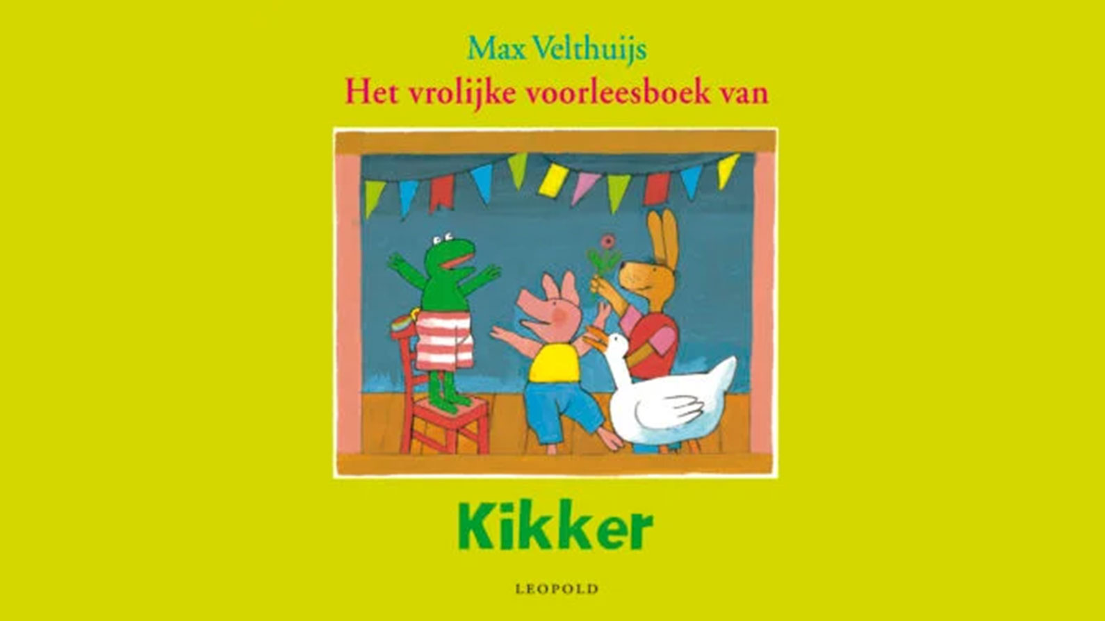 Het vrolijke voorleesboek van Kikker van Max Velthuijs kaft varkentje haas rat eend feestje kinderboek