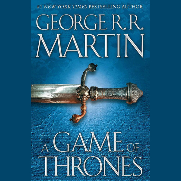 A Game of Thrones van George R.R. Martin boek cover zwaard blauw
