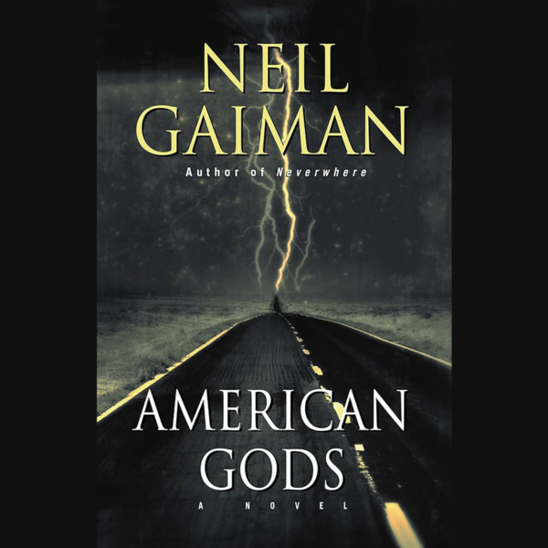 American Gods van Neil Gaiman kaft boek weg bliksem