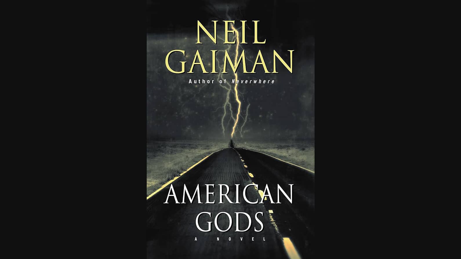 American Gods van Neil Gaiman kaft boek weg bliksem