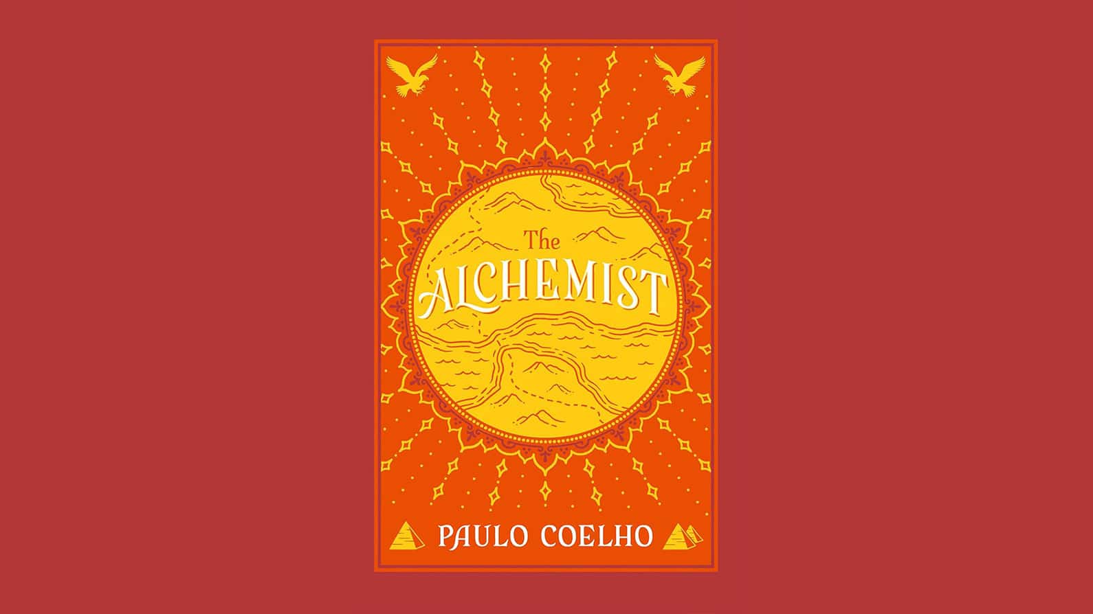 De Alchemist van Paolo Coelho kaft boek recensie oranje zon landkaart